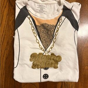 Hallmark Macho Man Tee - White and Gold